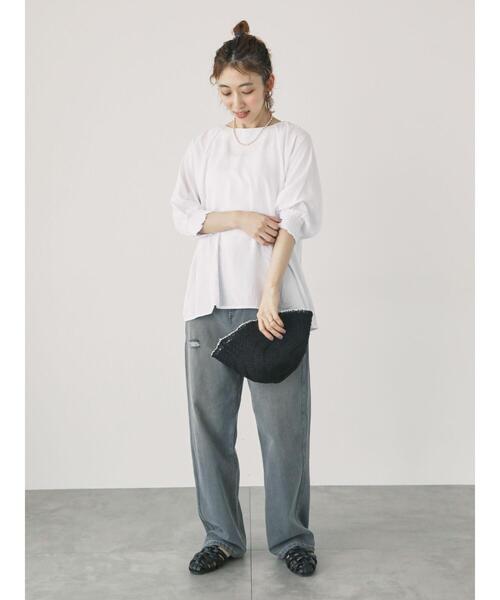 Lugnoncure（ルノンキュール）の「袖口シャーリングアソートブラウス（シャツ/ブラウス・レディース・オフホワイト/ブラック/キナリ/ネイビー/ホワイト・F）」の6枚目の写真