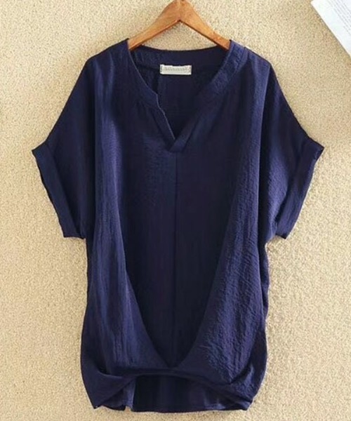 H.TOKYO(エイチトウキョウ)の「サラッと着心地◎キーネックブラウス(シャツ/ブラウス・レディース・ブラック/ホワイト/ネイビー/イエロー・X-LARGE/LARGE/MEDIUM)」の14枚目の写真