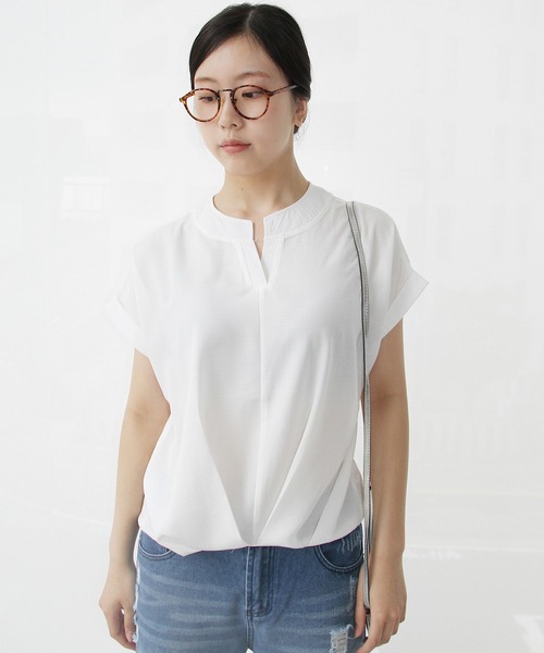 H.TOKYO(エイチトウキョウ)の「サラッと着心地◎キーネックブラウス(シャツ/ブラウス・レディース・ブラック/ホワイト/ネイビー/イエロー・X-LARGE/LARGE/MEDIUM)」の17枚目の写真