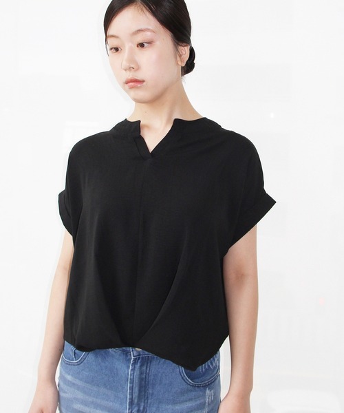 H.TOKYO(エイチトウキョウ)の「サラッと着心地◎キーネックブラウス(シャツ/ブラウス・レディース・ブラック/ホワイト/ネイビー/イエロー・X-LARGE/LARGE/MEDIUM)」の21枚目の写真