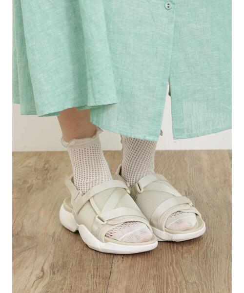 Samansa Mos2（サマンサ モスモス）の「【S/XLサイズ WEB限定】メッシュベルトスポーツサンダル（サンダル・レディース・ブラック/ベージュ・S/M/XL/L）」の5枚目の写真