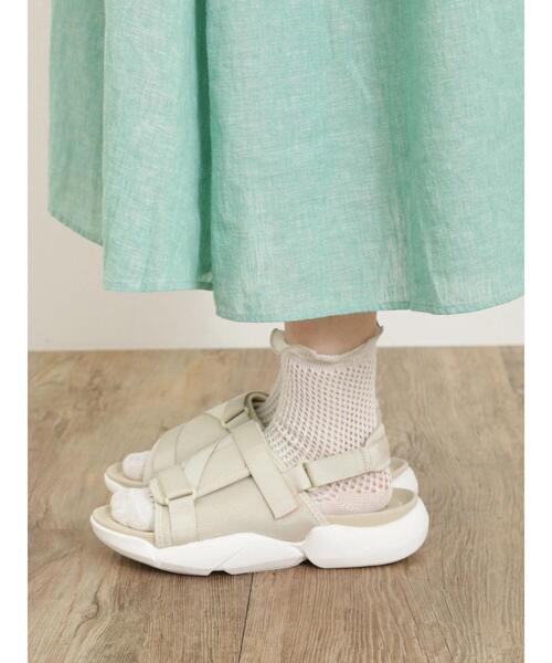 Samansa Mos2（サマンサ モスモス）の「【S/XLサイズ WEB限定】メッシュベルトスポーツサンダル（サンダル・レディース・ブラック/ベージュ・S/M/XL/L）」の6枚目の写真