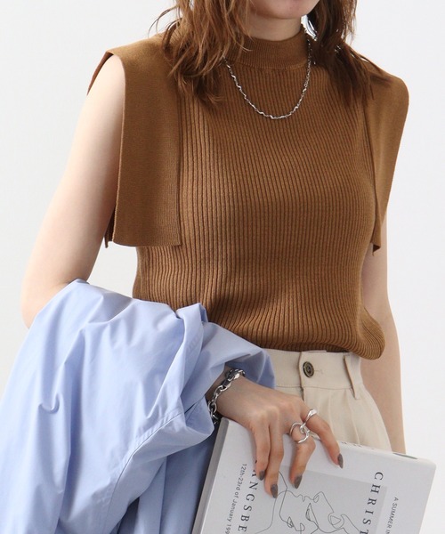 A.N.L(エーエヌエル レーベル)の「A.N.L スクエアスリーブニットプルオーバー(ニット/セーター・レディース・レンガ/グリーン/ブラック/キャメル・38)」の4枚目の写真