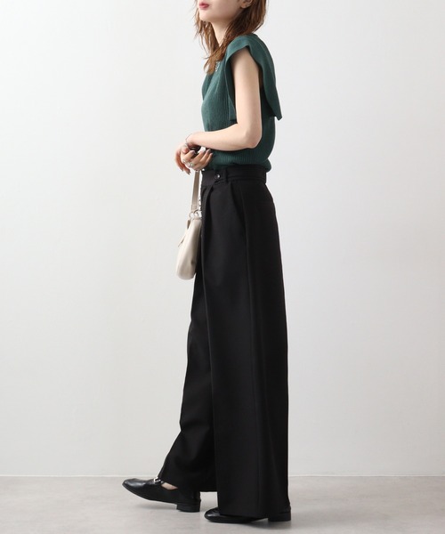 A.N.L(エーエヌエル レーベル)の「A.N.L スクエアスリーブニットプルオーバー(ニット/セーター・レディース・レンガ/グリーン/ブラック/キャメル・38)」の15枚目の写真