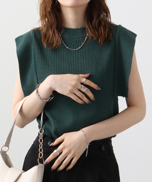 A.N.L(エーエヌエル レーベル)の「A.N.L スクエアスリーブニットプルオーバー(ニット/セーター・レディース・レンガ/グリーン/ブラック/キャメル・38)」の12枚目の写真