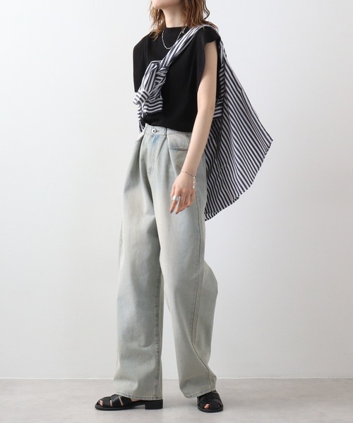 A.N.L(エーエヌエル レーベル)の「A.N.L スクエアスリーブニットプルオーバー(ニット/セーター・レディース・レンガ/グリーン/ブラック/キャメル・38)」の9枚目の写真