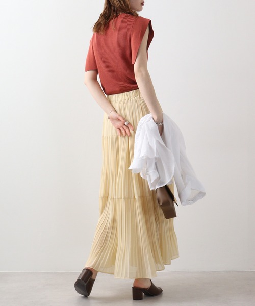 A.N.L(エーエヌエル レーベル)の「A.N.L スクエアスリーブニットプルオーバー(ニット/セーター・レディース・レンガ/グリーン/ブラック/キャメル・38)」の22枚目の写真