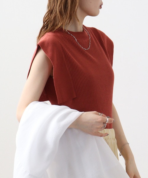 A.N.L(エーエヌエル レーベル)の「A.N.L スクエアスリーブニットプルオーバー(ニット/セーター・レディース・レンガ/グリーン/ブラック/キャメル・38)」の17枚目の写真