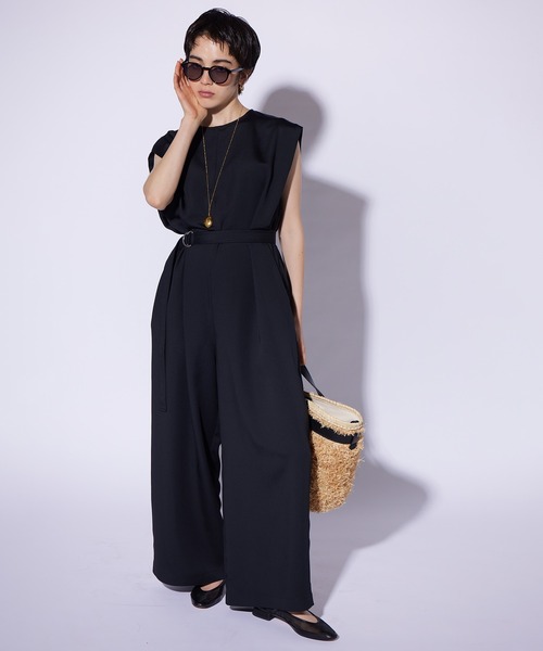 THE PAUSE（ザ ポーズ）の「【THE PAUSE】ベルテッドオールインワン（つなぎ/オールインワン・レディース・ブラック/ピンクベージュ・FREE）」の16枚目の写真