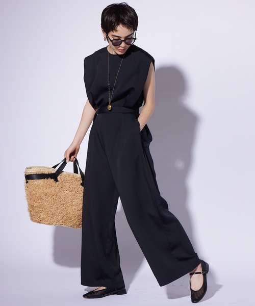 THE PAUSE（ザ ポーズ）の「【THE PAUSE】ベルテッドオールインワン（つなぎ/オールインワン・レディース・ブラック/ピンクベージュ・FREE）」の18枚目の写真