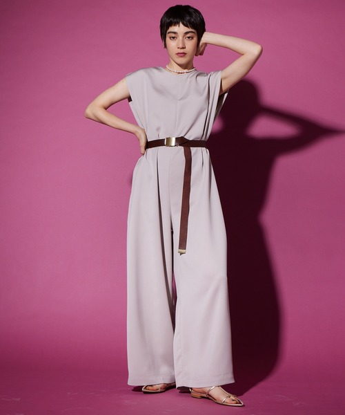 THE PAUSE（ザ ポーズ）の「【THE PAUSE】ベルテッドオールインワン（つなぎ/オールインワン・レディース・ブラック/ピンクベージュ・FREE）」の21枚目の写真