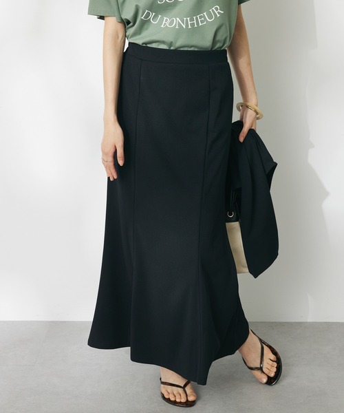 【美品】フランスHartford　ジョーゼットラップスカート カットジョーゼットタイトスカート