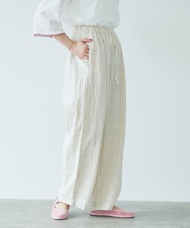 yuni | ラメストライプ　ワイドイージーパンツ　1701PT037241(その他パンツ)
