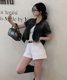 BEIDELLI | [BELLIDE MADE] 半袖ver. ビンテージクロップドデニムシャツ(シャツ/ブラウス)