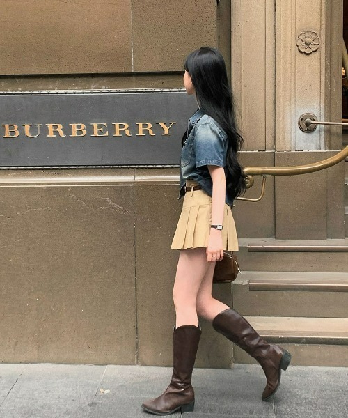 BEIDELLI（ベイデリー）の「[BELLIDE MADE] 半袖ver. ビンテージクロップドデニムシャツ（シャツ/ブラウス・レディース・ダークグレー/ダークブルー・FREE）」の7枚目の写真