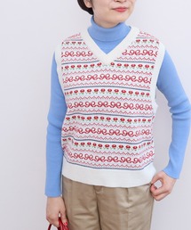 ☆アクリル/ウール ファンシー柄ベスト