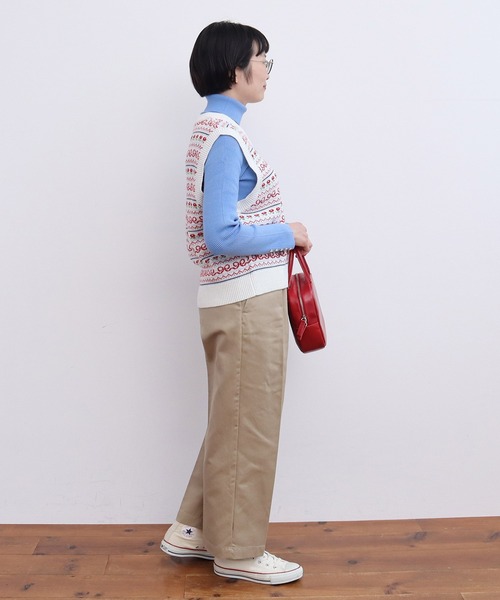 CHILD WOMAN（チャイルドウーマン）の「☆アクリル/ウール ファンシー柄ベスト（ベスト・レディース・ネイビー/アイボリー・FREE）」の8枚目の写真