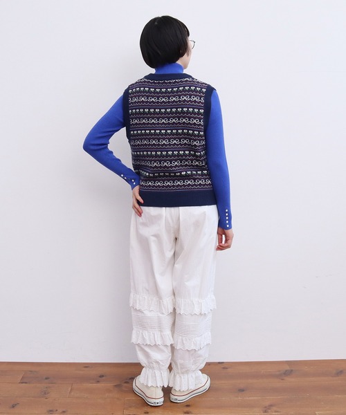 CHILD WOMAN（チャイルドウーマン）の「☆アクリル/ウール ファンシー柄ベスト（ベスト・レディース・ネイビー/アイボリー・FREE）」の20枚目の写真