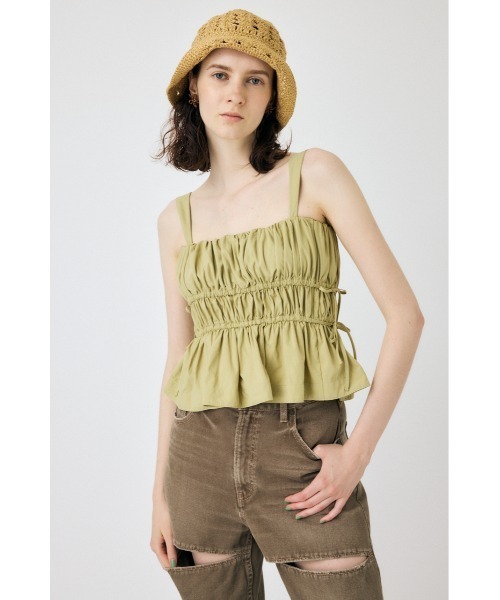 MOUSSY（マウジー）の「RIBBON GABBY キャミソール（キャミソール・レディース・ライトカーキ/ホワイト/チャコールグレー・FREE）」の3枚目の写真