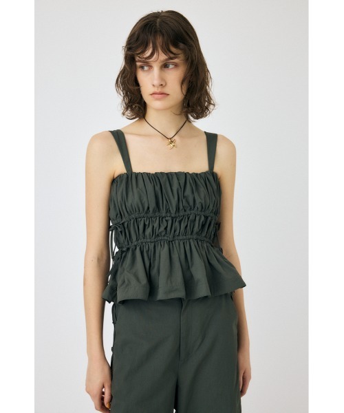 MOUSSY（マウジー）の「RIBBON GABBY キャミソール（キャミソール・レディース・ライトカーキ/ホワイト/チャコールグレー・FREE）」の4枚目の写真