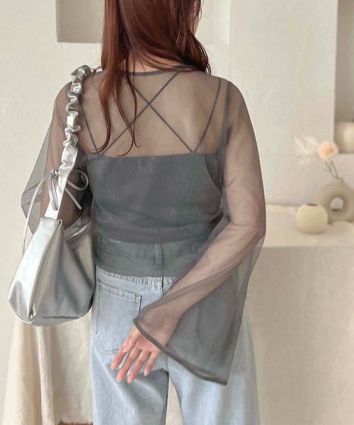 apres jour clair(アプレジュールクレア)の「【apres jour clair】チュールドロストトップス【ZOZOTOWN限定アイテム】(シャツ/ブラウス・レディース・アイボリー/ピンクベージュ/チャコールグレー/ライトグレー・フリー/X-LARGE)」の22枚目の写真