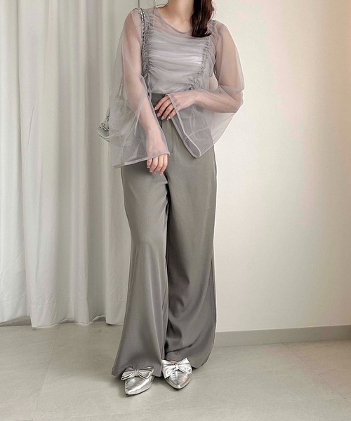 apres jour clair(アプレジュールクレア)の「【apres jour clair】チュールドロストトップス【ZOZOTOWN限定アイテム】(シャツ/ブラウス・レディース・アイボリー/ピンクベージュ/チャコールグレー/ライトグレー・フリー/X-LARGE)」の15枚目の写真