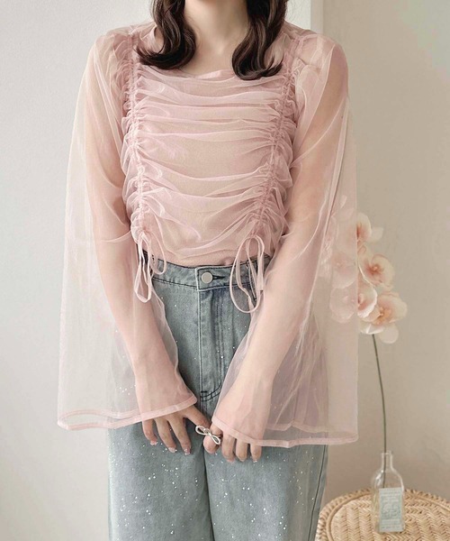 apres jour clair(アプレジュールクレア)の「【apres jour clair】チュールドロストトップス【ZOZOTOWN限定アイテム】(シャツ/ブラウス・レディース・アイボリー/ピンクベージュ/チャコールグレー/ライトグレー・フリー/X-LARGE)」の13枚目の写真