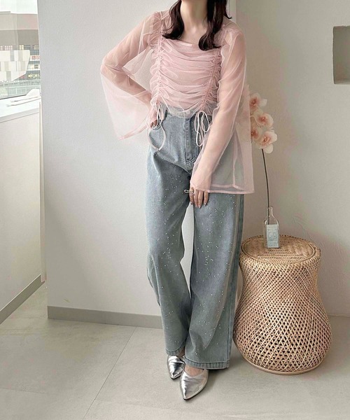 apres jour clair(アプレジュールクレア)の「【apres jour clair】チュールドロストトップス【ZOZOTOWN限定アイテム】(シャツ/ブラウス・レディース・アイボリー/ピンクベージュ/チャコールグレー/ライトグレー・フリー/X-LARGE)」の10枚目の写真