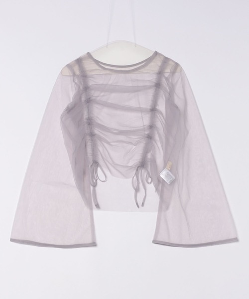 apres jour clair(アプレジュールクレア)の「【apres jour clair】チュールドロストトップス【ZOZOTOWN限定アイテム】(シャツ/ブラウス・レディース・アイボリー/ピンクベージュ/チャコールグレー/ライトグレー・フリー/X-LARGE)」の6枚目の写真