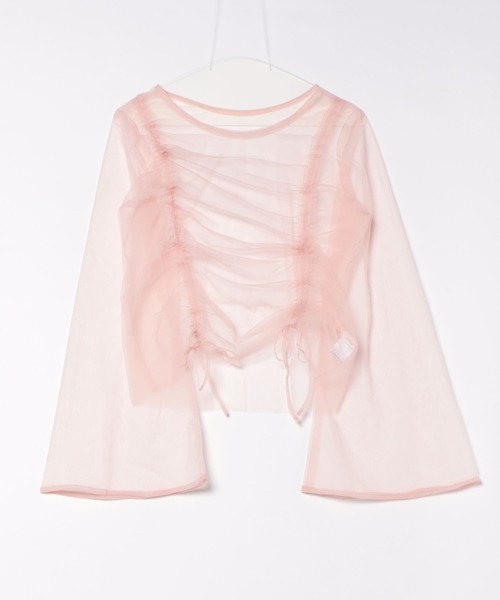 apres jour clair(アプレジュールクレア)の「【apres jour clair】チュールドロストトップス【ZOZOTOWN限定アイテム】(シャツ/ブラウス・レディース・アイボリー/ピンクベージュ/チャコールグレー/ライトグレー・フリー/X-LARGE)」の8枚目の写真