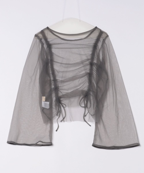 apres jour clair(アプレジュールクレア)の「【apres jour clair】チュールドロストトップス【ZOZOTOWN限定アイテム】(シャツ/ブラウス・レディース・アイボリー/ピンクベージュ/チャコールグレー/ライトグレー・フリー/X-LARGE)」の9枚目の写真