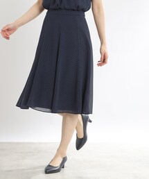 Reflect | 【人気急上昇♪マシンウォッシュ可／セットアップ可能】ドットプリントフレアスカート(スカート)