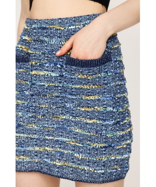 SLY(スライ)の「KNIT TWEED S/SK ニット ツイード ショート スカート(スカート・レディース・ブラック/アイボリー/ネイビー・FREE)」の11枚目の写真