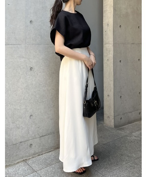 Re:EDIT（リエディ）の「[低身長サイズ有]デシンナロースカート（スカート・レディース・レオパード/ブラウン/アイボリー/ブラック・MEDIUM/LARGE/SHORT）」の12枚目の写真