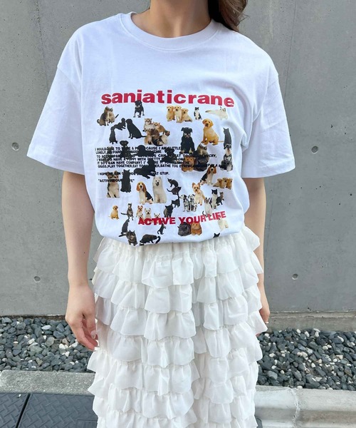frunco（フランコ）の「【ZOZO限定】アニマルプリントTシャツ（Tシャツ/カットソー・レディース・グレー/ホワイト・MEDIUM）」の4枚目の写真