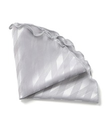 CROWDED CLOSET | 変形アーガイル柄丸型チーフ（同素材ネクタイ・ボウタイあり）(ポケットチーフ)