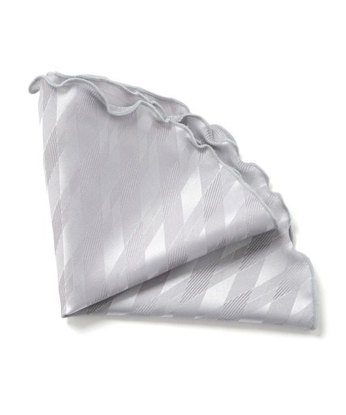 CROWDED CLOSET（クラウデッドクローゼット）の「変形アーガイル柄丸型チーフ（同素材ネクタイ・ボウタイあり）（ポケットチーフ・メンズ・ボルドー/シルバー・FREE）」の2枚目の写真