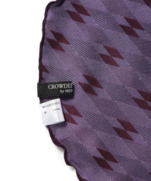 CROWDED CLOSET（クラウデッドクローゼット）の「変形アーガイル柄丸型チーフ（同素材ネクタイ・ボウタイあり）（ポケットチーフ・メンズ・ボルドー/シルバー・FREE）」の8枚目の写真