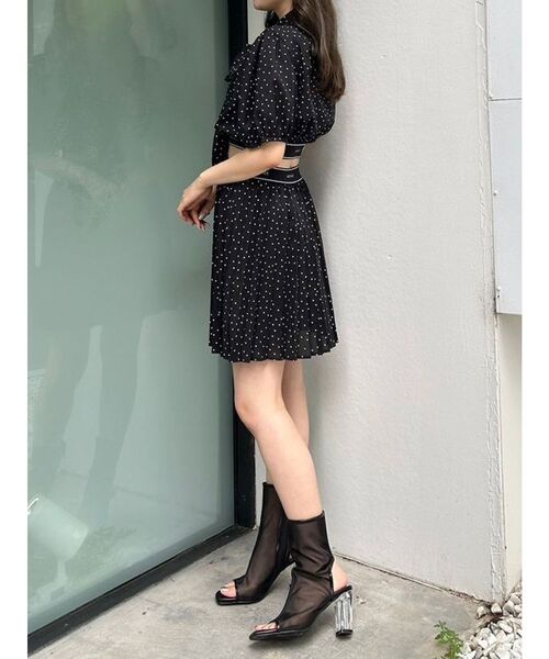 MERCURYDUO（マーキュリーデュオ）の「ロゴラインゴムプリーツスカート（スカート・レディース・オフホワイト/ブラック・MEDIUM/SMALL）」の15枚目の写真