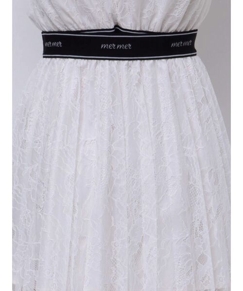 MERCURYDUO（マーキュリーデュオ）の「ロゴラインゴムプリーツスカート（スカート・レディース・オフホワイト/ブラック・MEDIUM/SMALL）」の22枚目の写真