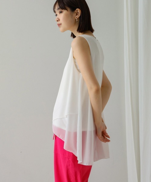 Bou Jeloud（ブージュルード）の「シフォン×カットレイヤードブラウス（シャツ/ブラウス・レディース・ベージュ/ブラック/グレー/ホワイト/テラコッタ/チャコールグレー/カーキ・FREE）」の8枚目の写真