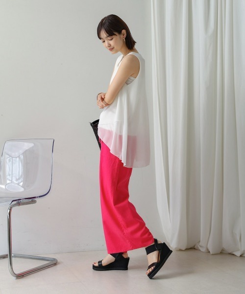 Bou Jeloud（ブージュルード）の「シフォン×カットレイヤードブラウス（シャツ/ブラウス・レディース・ベージュ/ブラック/グレー/ホワイト/テラコッタ/チャコールグレー/カーキ・FREE）」の11枚目の写真