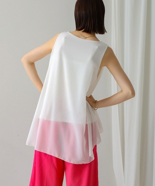 Bou Jeloud（ブージュルード）の「シフォン×カットレイヤードブラウス（シャツ/ブラウス・レディース・ベージュ/ブラック/グレー/ホワイト/テラコッタ/チャコールグレー/カーキ・FREE）」の13枚目の写真