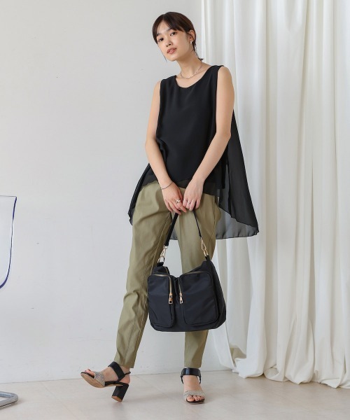 Bou Jeloud（ブージュルード）の「シフォン×カットレイヤードブラウス（シャツ/ブラウス・レディース・ベージュ/ブラック/グレー/ホワイト/テラコッタ/チャコールグレー/カーキ・FREE）」の15枚目の写真