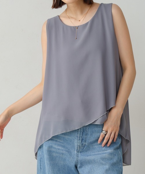 Bou Jeloud（ブージュルード）の「シフォン×カットレイヤードブラウス（シャツ/ブラウス・レディース・ベージュ/ブラック/グレー/ホワイト/テラコッタ/チャコールグレー/カーキ・FREE）」の20枚目の写真