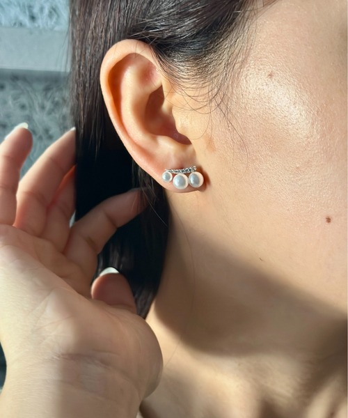 Burner(バーナー)の「【CHI SELECT】パールモチーフ 3連 ピアス chi-pierce-00494 U【GBT】(ピアス(両耳用)・レディース・ゴールド/シルバー・FREE)」の2枚目の写真