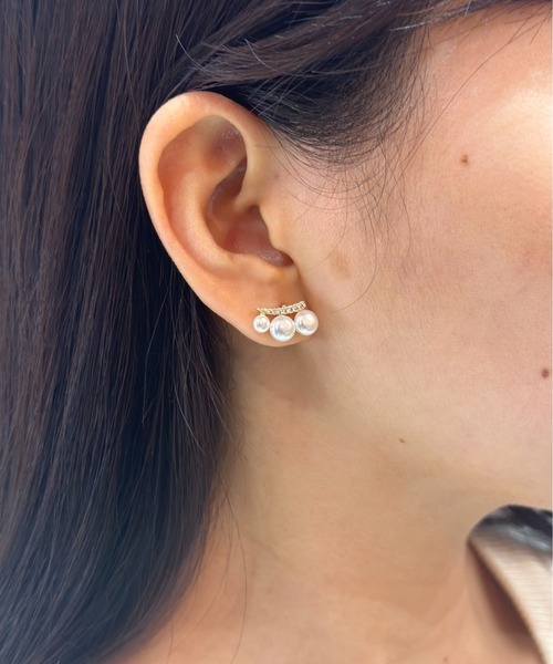 Burner(バーナー)の「【CHI SELECT】パールモチーフ 3連 ピアス chi-pierce-00494 U【GBT】(ピアス(両耳用)・レディース・ゴールド/シルバー・FREE)」の6枚目の写真