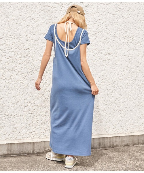 anap mimpi（アナップミンピ）の「バイカラー 2WAY リブ キャミソール ワンピース カットソー（ワンピース・レディース・ネイビー/ピンク・FREE）」の2枚目の写真