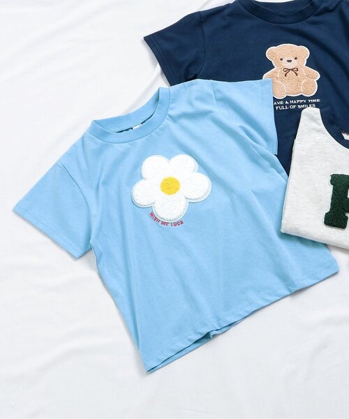 apres les cours(アプレレクール)の「アソートモチーフTシャツ(Tシャツ/カットソー・キッズ・ピンク/ネイビー/アイボリー/サックスブルー・80/90/100/110/120/130/140)」の3枚目の写真