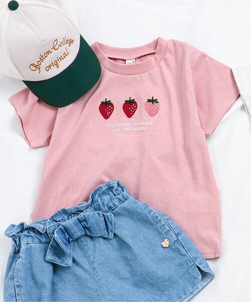apres les cours(アプレレクール)の「アソートモチーフTシャツ(Tシャツ/カットソー・キッズ・ピンク/ネイビー/アイボリー/サックスブルー・80/90/100/110/120/130/140)」の4枚目の写真